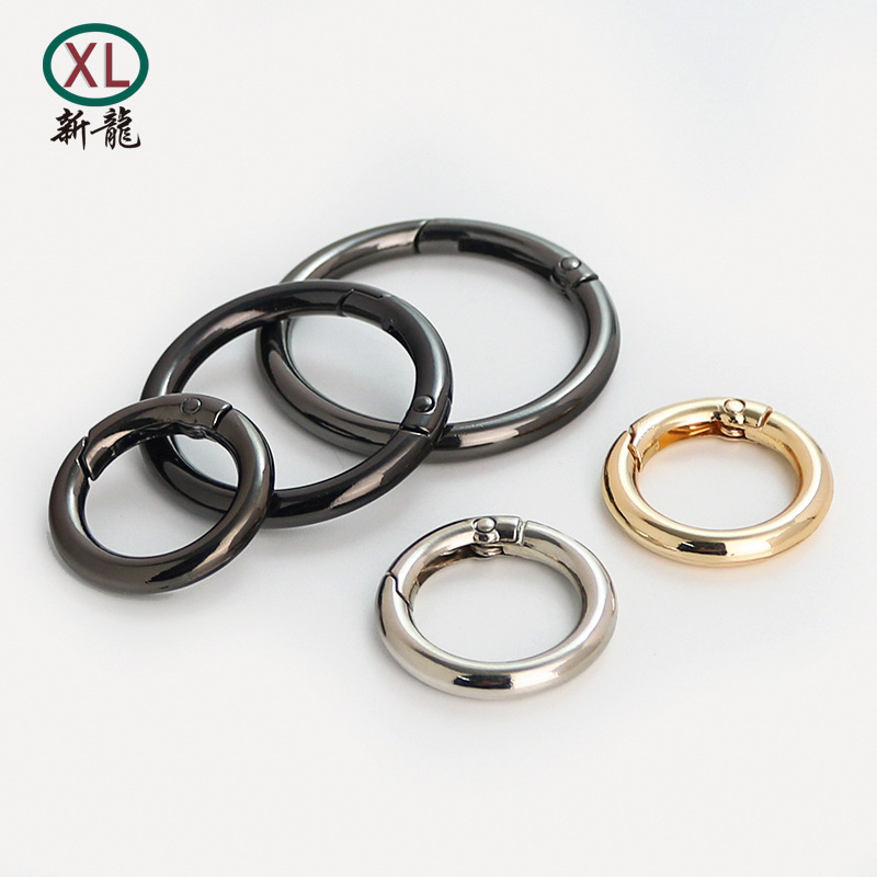 Guangzhou Bag Hanging Buckle Hardware Ring Bag Buckle Metal Spring Buckle Open Spring Ring Key Hook Buckle Buckle