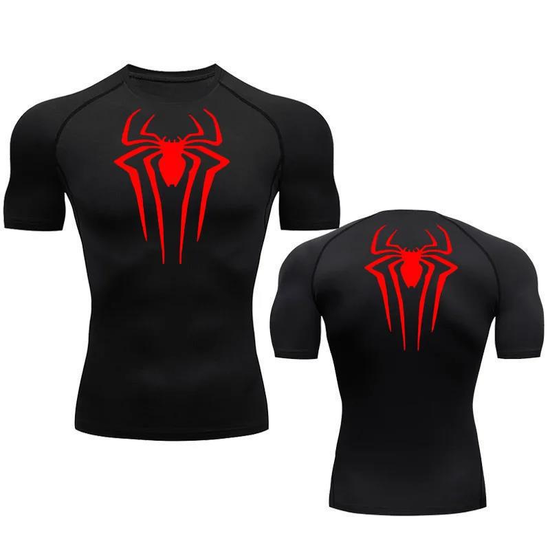 Summer Spider Men's T-Shirt White Short Sleeve Breathable Quick-Dry Fitness Top Sports Compression Shirt Breathable and Comfortable Summer Spider Men's T-Shirt White Short Sleeve Breathable Quick-Dry Fitness Top Sports Compression Shirt Breathable and Comfortable