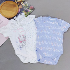 夏季新生兒連體衣純棉早產兒短袖包屁衣嬰兒三角爬服外貿童裝批發