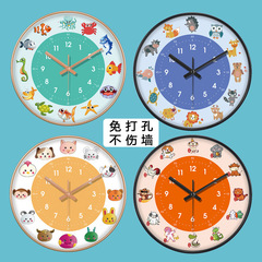【12インチ30cm】アニメ早教掛け時計家庭用リビング静音時計子供シンプル壁掛け穴なし