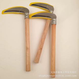 Wooden Handle Sickle for Agricultural Use, Leek Knife, Hardware Garden Tool for Cutting Grass and Wheat, 2 Yuan Store Street Stall Wholesale