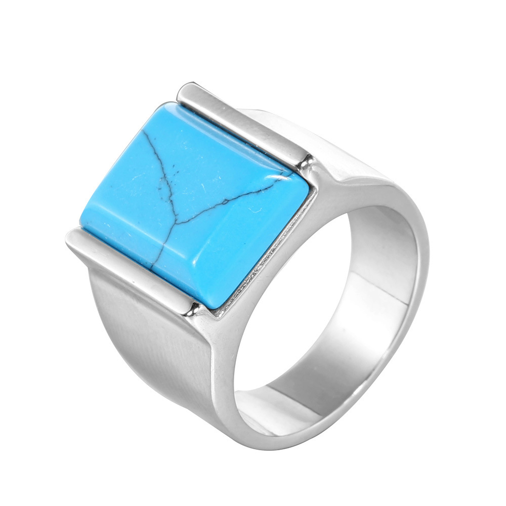 12, 7, 8 Ring Size Vintage Style Streetwear Geometric 304 Stainless Steel Men's Rings Men Band Rings