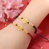 Woven universal one bead bracelet for beloved, simple and elegant design