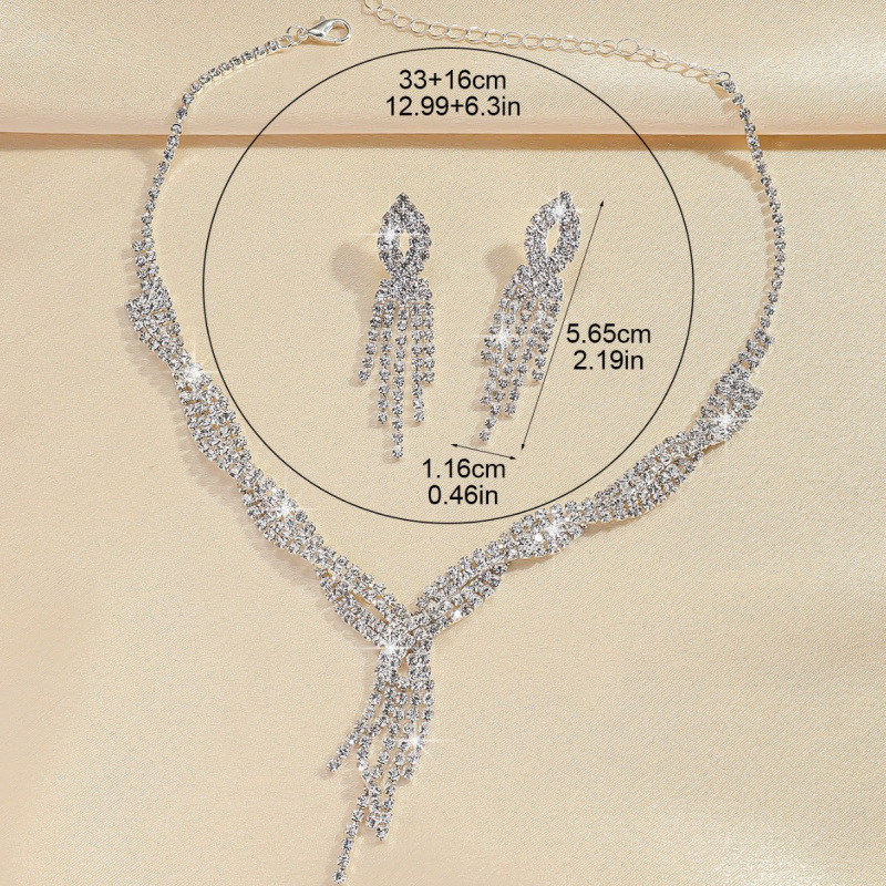 conjunto de joias colar brincos de noiva vestido de banquete colar acessórios de temperamento elegantes e versáteis_voghion.com