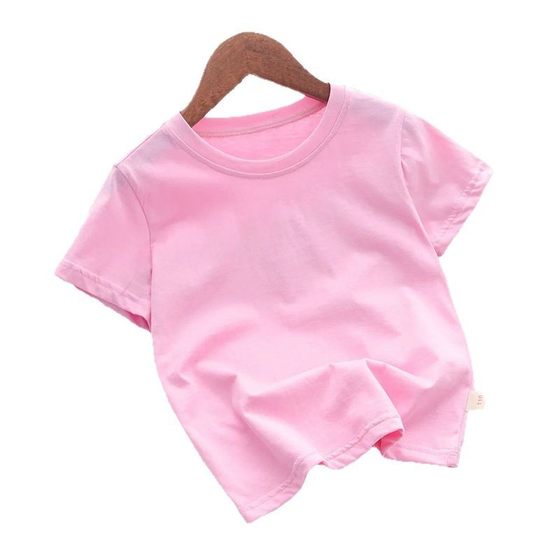 Children's Pure Cotton Short-Sleeved T-Shirt Custom Pattern Logo Simple Off-Shoulder Hebei Light Version Cross-Border T-Shirt Wholesale for Boys and Girls