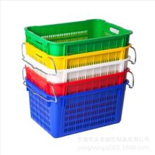 带铁耳塑料周转筐批发大号加厚长方形塑胶框子箩筐蔬菜水果周转框