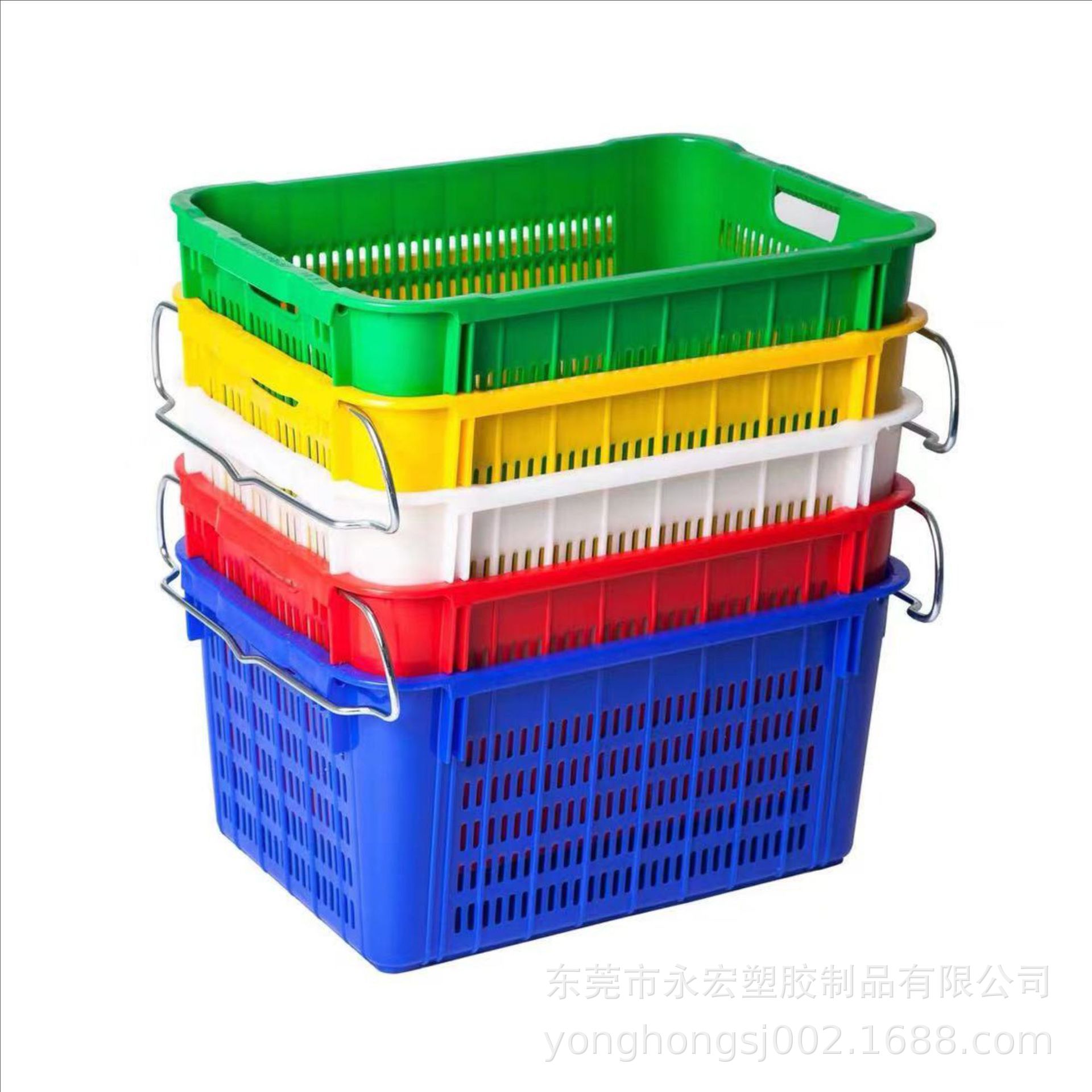 带铁耳塑料周转筐批发大号加厚长方形塑胶框子箩筐蔬菜水果周转框