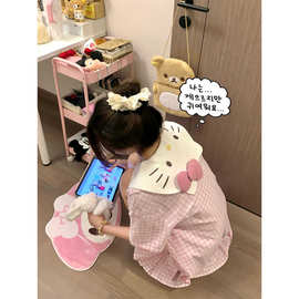 可爱少女HelloKitty印花少女短袖睡裙女夏季新款大码家居服连衣裙