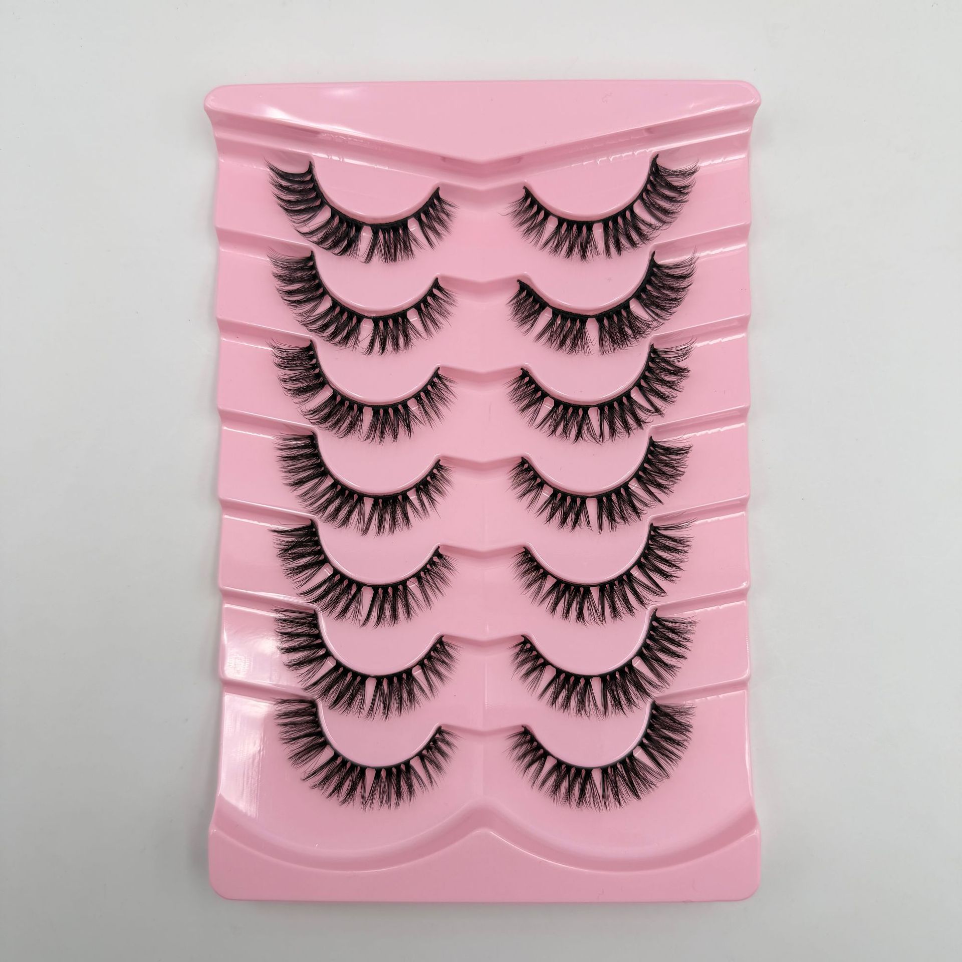 Explosiones transfronterizas de 7 pares de ojos de zorro, pestañas falsas, pestañas gruesas, pestañas de gato, pestañas falsas, pestañas alargadas, pestañas falsas