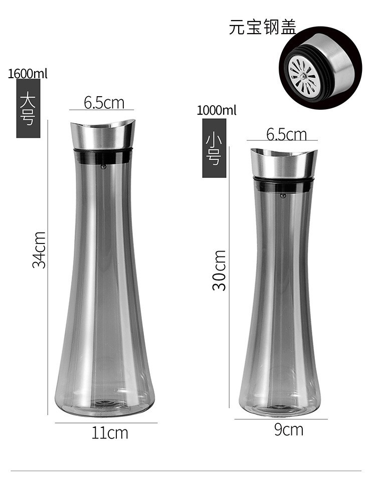 Pc jarra de vino acrílica botella de agua fría plástico para el hogar bebida resistente a altas temperaturas olla de jugo restaurante bar olla comercial