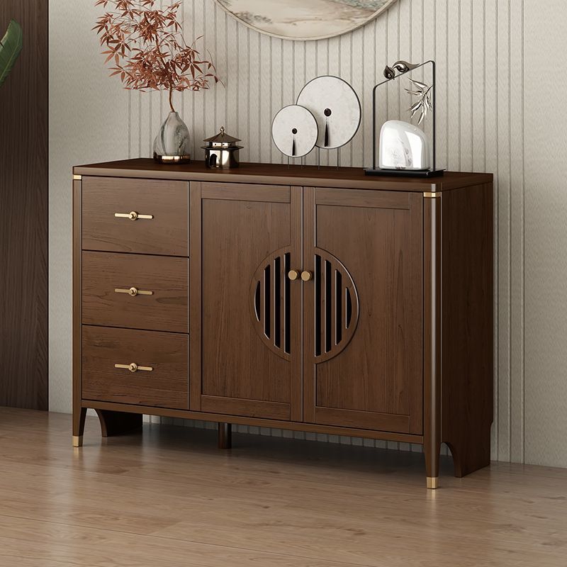 New Chinese Style Solid Wood Sideboard Against the Wall Integrated Home Restaurant Floor-Standing Storage Cabinet Popular Kitchen Storage Cabinet Cupboard
