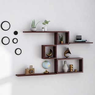 Wall Shelf Living Room Tv Background Wall Decorative Shelf Wall Hanging Creative Plaid Wall
