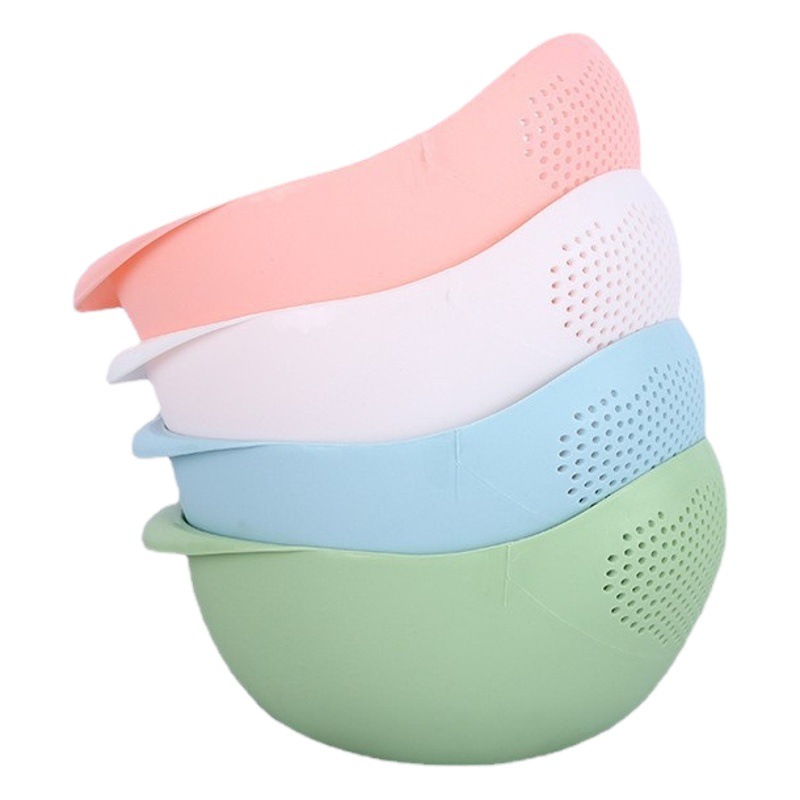 Cesta de Lavado de Arroz Multifunción de Plástico Engrosado, Tamiz y Escurridor para Verduras y Frutas - Utensilio de Cocina