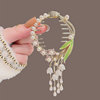 Advanced hairgrip with tassels, ponytail, crab pin, hair accessory, high-quality style, orchid