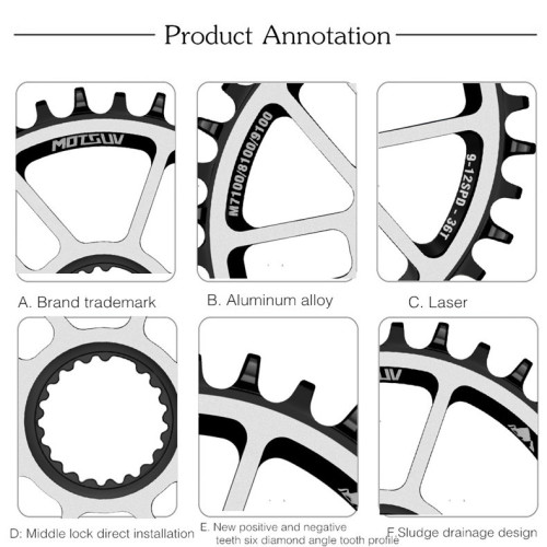 MOTSUV mountain bike 12-speed positive and negative tooth single chainring Himano 7100/8100/9100 chainring direct-mounted chainring