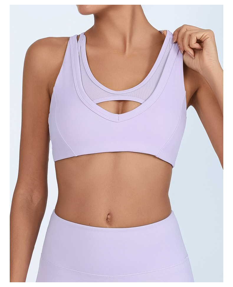 Comercio exterior, Europa y Estados Unidos, ropa interior deportiva de yoga de dos piezas, I-shape, acondicionamiento físico antichoque, sujetadores deportivos de carrera.