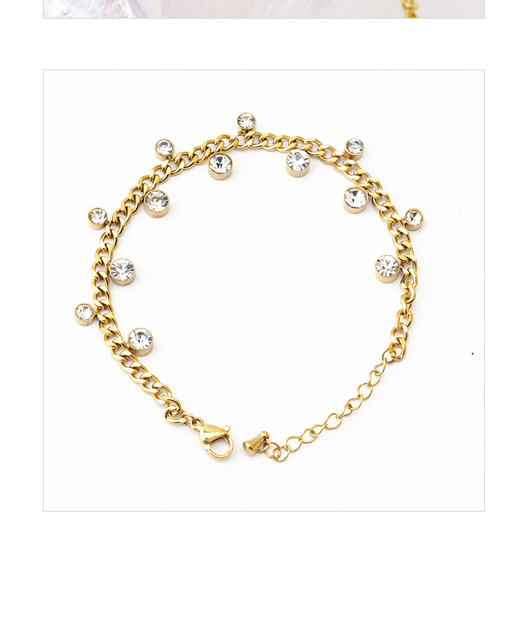 Women'S Gender Fashion Geometric Titanium Steel Inlaid Zircon Bracelets