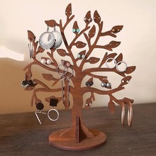 跨境木质树形首饰架耳环展示架桌面梳妆台造型艺术耳环项链挂架