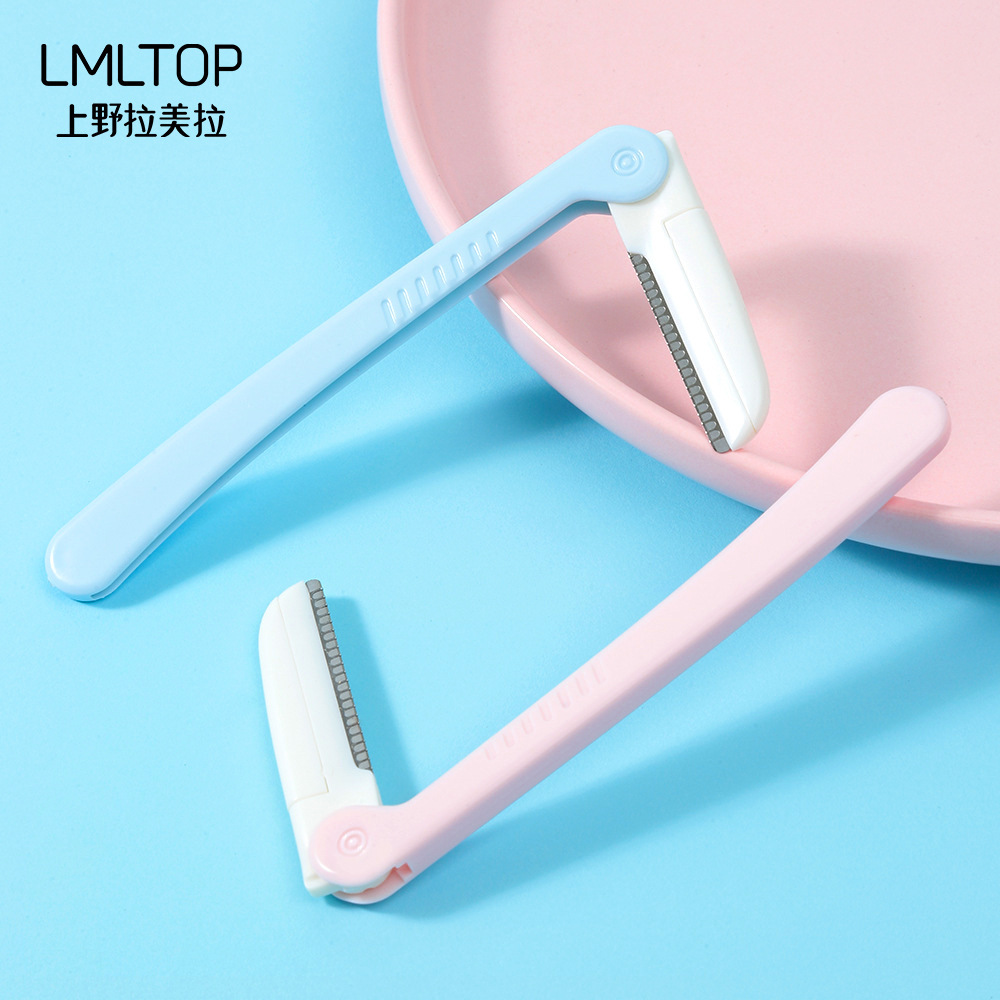 LMLTOP 2-Pack Folding Eyebrow Razor, Beginner Hair Shaver with Protective Screen, Whisker Shaver for Wholesale, SY1056