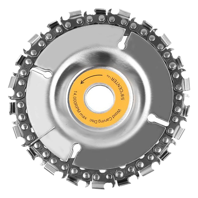 Amoladora angular hoja de sierra de cadena de carpintería Placa de cadena Cepilladora máquina de pulir mesa de té cuchillo de talla máquina de corte de 4 pulgadas ranurar pulido
