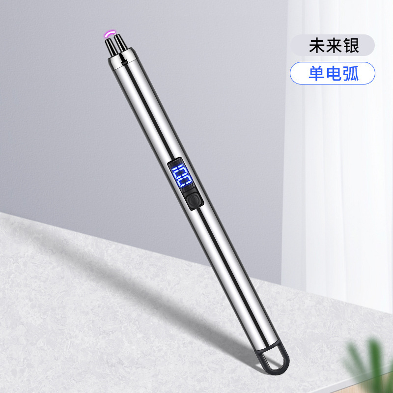 超ロングダブルアークイグナイター防風充電式アロマキャンドルメタルライターは電力表示可能 908|undefined