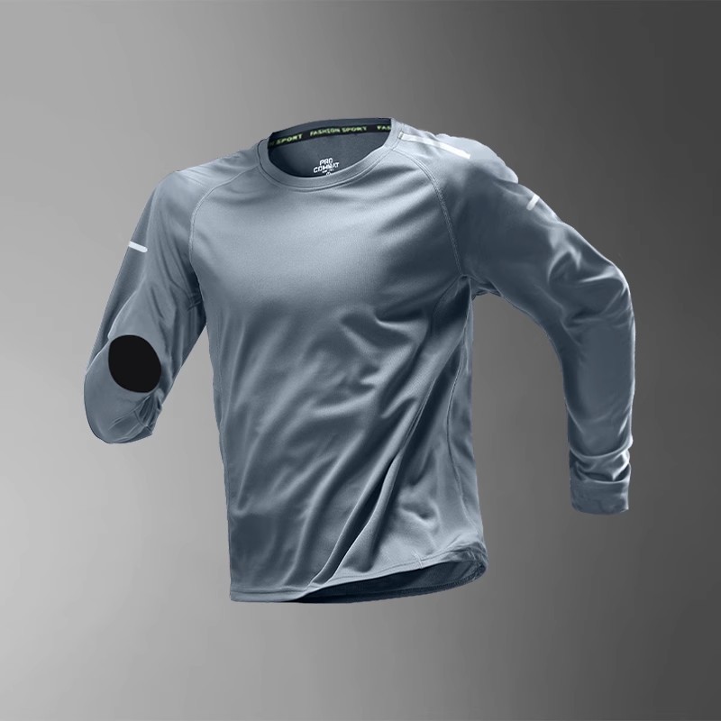 Correr ropa de secado rápido camiseta de manga larga para hombres primavera baloncesto entrenamiento fitness correr por la mañana deportes ciclismo montañismo ropa top