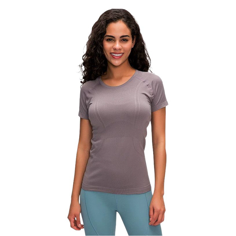 Весенняя Новая Европейская и американская узкая Высокая Спортивная футболка для отдыха, женский топ для йоги с круглым вырезом и короткими рукавами