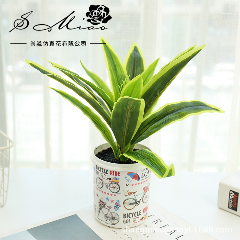 Hojas de flores artificiales, plantas en maceta simuladas, adornos pequeños creativos para decoración de interiores, suministro directo de fabricantes, flores simuladas, plantas artificiales al por mayor image 12