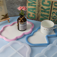 Best DIY Crystal Resin Mold Double Heart Cloud Shape Decorative Storage Tray Silicone Mold