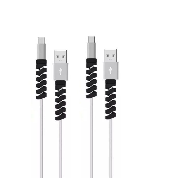 Cable DE DATOS espiral cubierta protectora cable de carga para Apple Android universal teléfono móvil anti-plegable roto conector Winder image 7