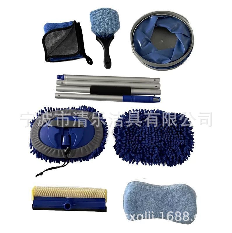 跨境亚马逊汽车清洁套装 洗车工具全套家用雪尼尔洗车拖把套装