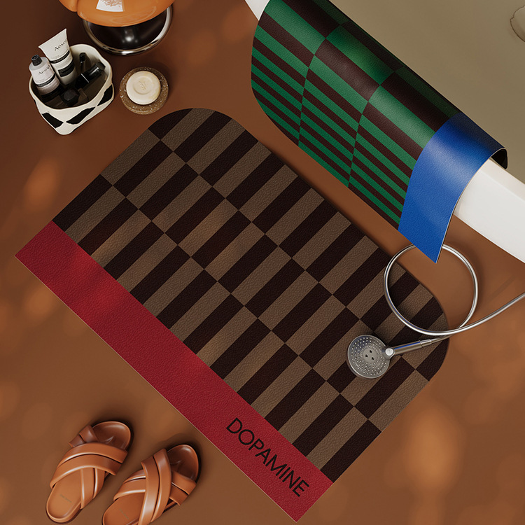 American Retro Diatom Mud Floor Mat Bathroom Absorbent Quick-drying Foot Mat Toilet Door Wear-resistant Non-slip Easy-care Floor Mat