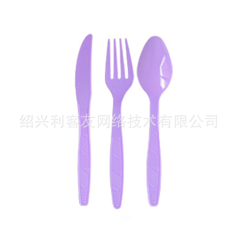 10 보라색 플라스틱 칼