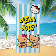 夏日冲浪 Hello Kitty 沙滩巾超细纤维材质沙滩玩水居家多用浴巾
