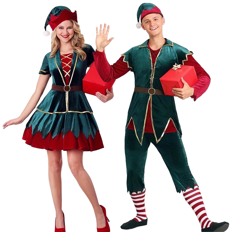 Ropa navideña transfronteriza Ropa de cosplay navideña para adultos Ropa de Navidad para hombres y mujeres Ropa de rendimiento de Festival