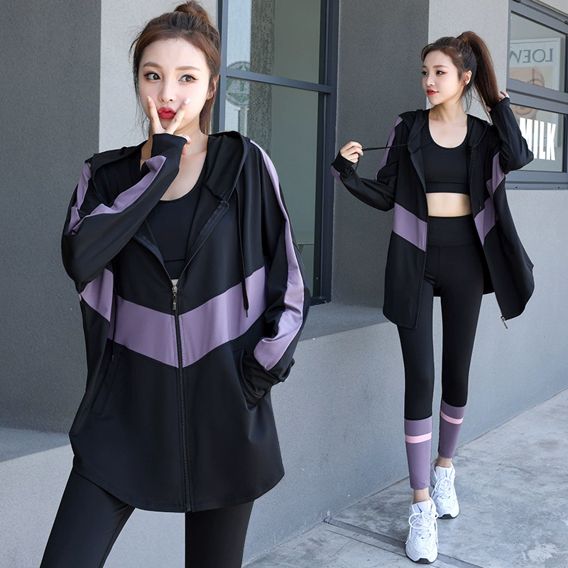 Sports demi-season jacket, quick dry long-sleeve for gym, yoga clothing, set, loose fit, for running, plus size
