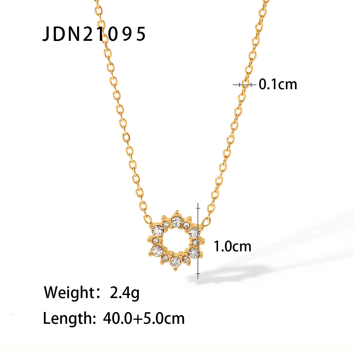 Fashion Geometric Stainless Steel Pendant Necklace Plating Zircon Stainless Steel Necklaces