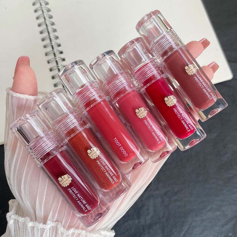 TOOT DODO Lentes cristalinas cero esmalte de labios esmalte de vidrio humectante humectante lápiz labial para mujeres