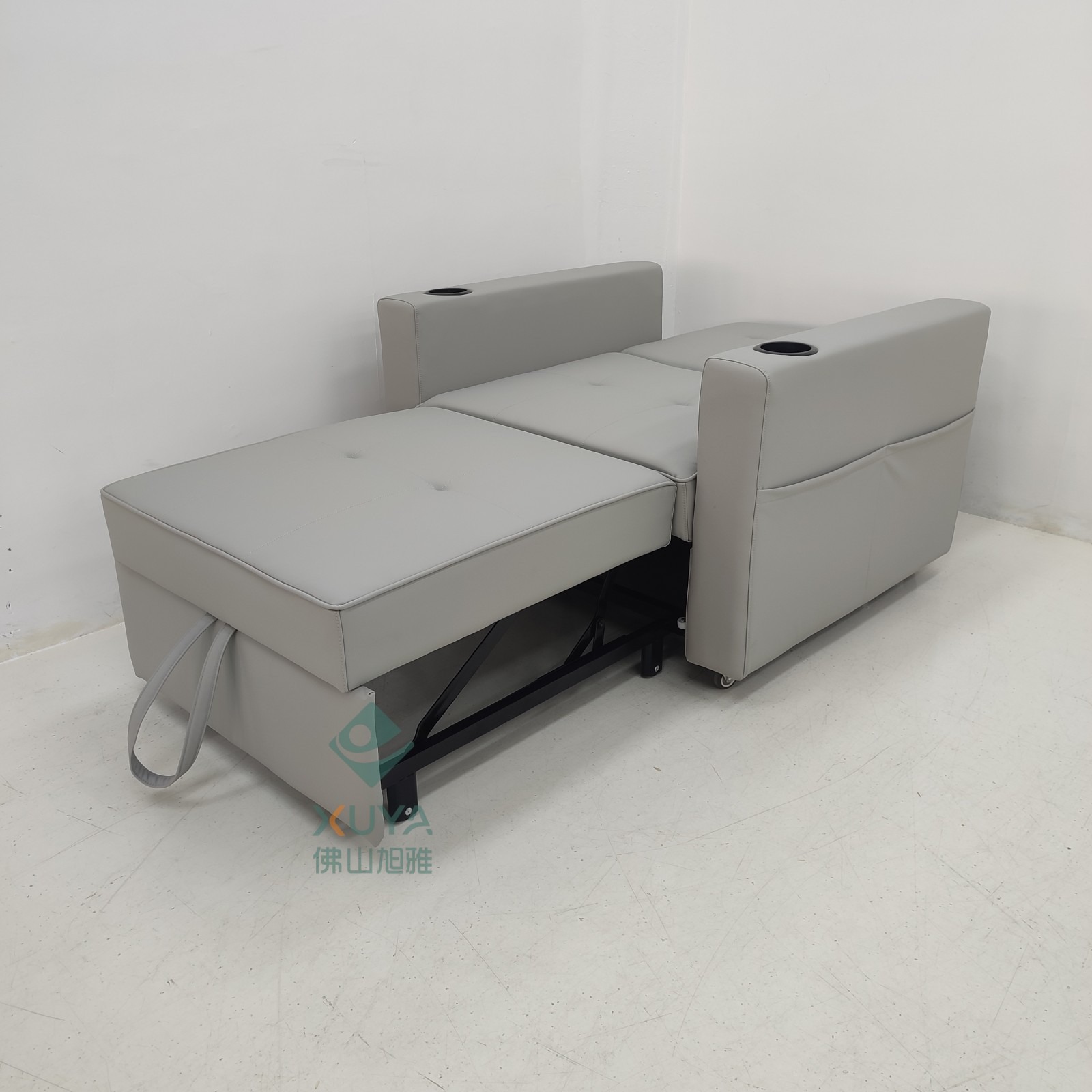 Sofá cama de cuero multifuncional para una persona, sala de estar, oficina, almuerzo, artefacto mágico con portatazas, sofá cama de cine privado