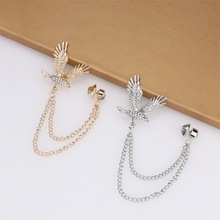 新款雄鹰流苏胸针西装大衣胸花复古男士领针徽章服装配饰批发