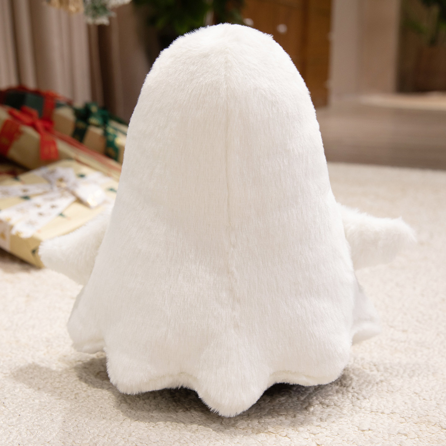 New Halloween Ghost Black Cat White Cat Plush Pillow Funny Skin-Friendly Smooth Rabbit Fur Cross-Border Decorative Doll