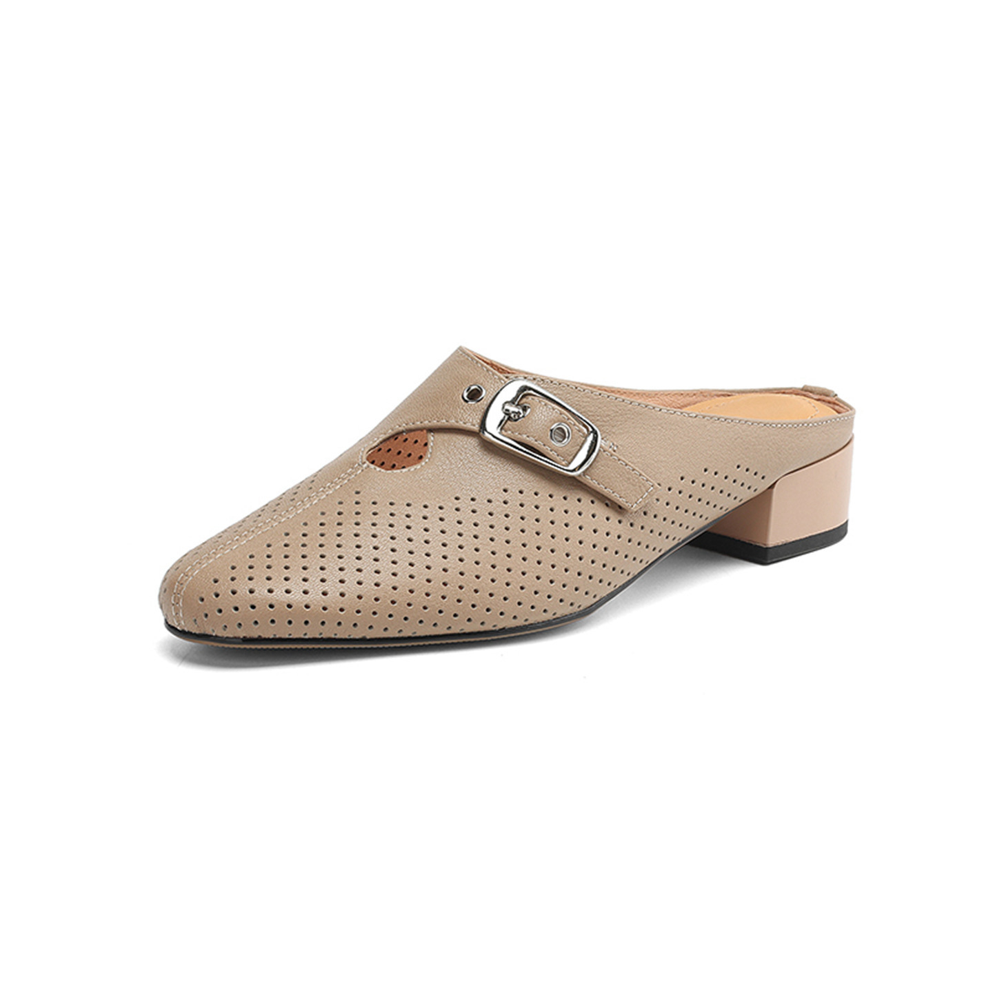 Dép sandal nữ quai chữ V đế bệt mũi trùm phong cách thời trang — màu trắng ngà