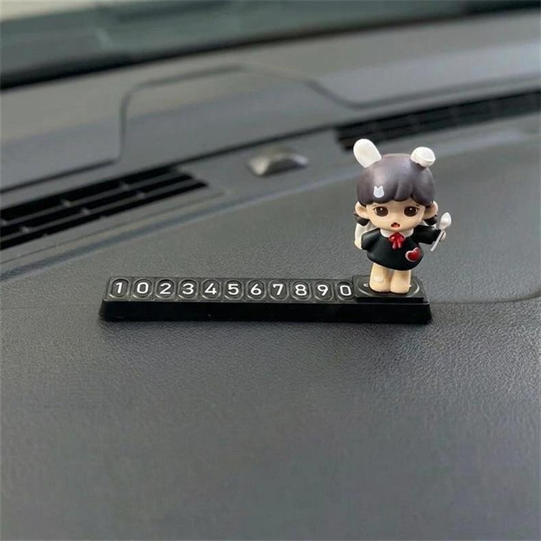 Cute Car Temporary Parking Number Plate 2025 New Model Zoraa for Girls, Phone Number Card Decoration