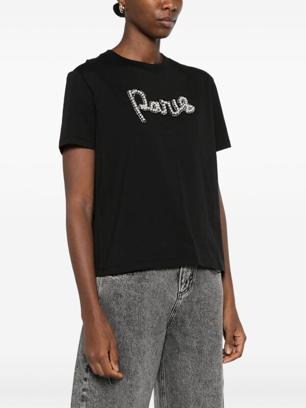 In-Stock 2025 Summer New Retro Casual Versatile Short-Sleeve T-Shirt with Letter Print, Round Neck, Straight Fit Versatile Top for Women