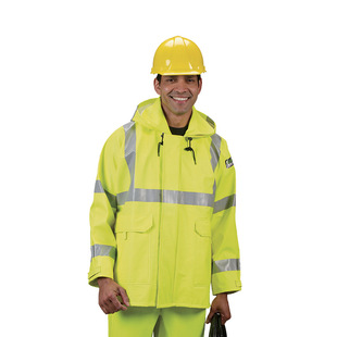 Lakeland Lakeland Fluorescent Yellow Flame Retardant Arc-proof High Visibility Raincoat AJPU10LY