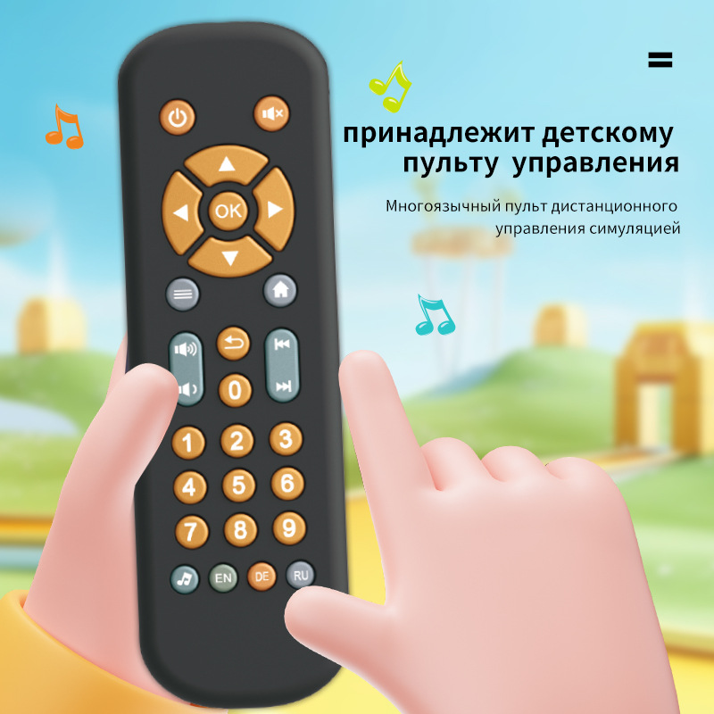 Ruso bebé simulación TV control remoto música para niños aprendizaje en inglés control remoto educativo cognitivo juguete educativo