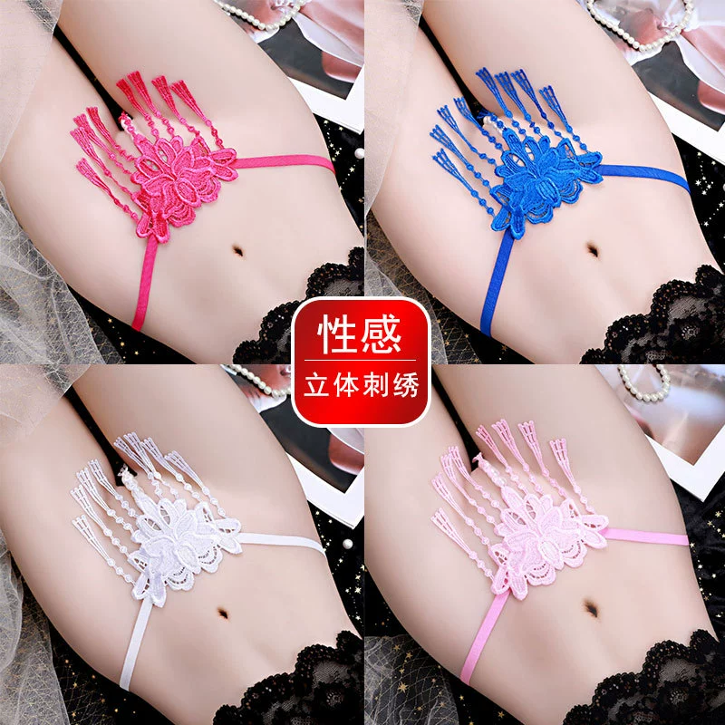 Underwear от 颜蓓薇, сексуальный дизайн изящные штаны, с вышивкой, тонкая лента