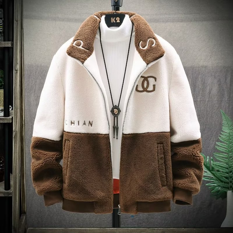 2023 nueva chaqueta acolchada de algodón de felpa de cordero para hombre más chaqueta gruesa de terciopelo de moda coreana chaqueta acolchada hermosa de terciopelo polar