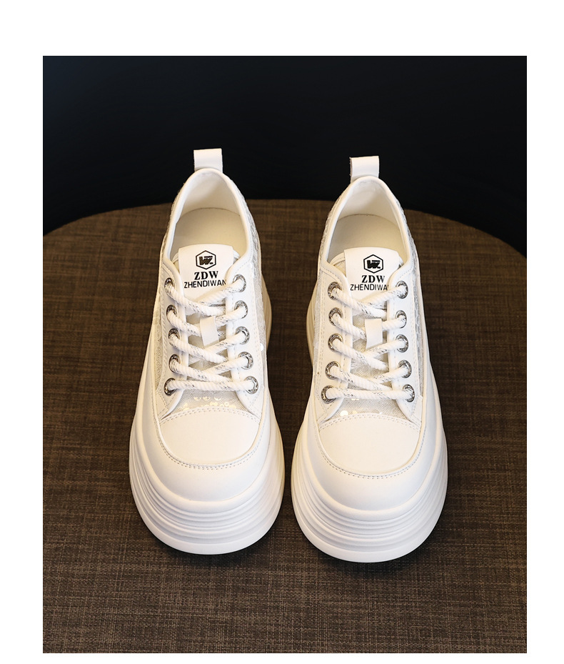 Giày sneaker nữ đế dày lót lưới thoáng khí phối sequin trắng dễ phối đồ — Màu đen chi tiết 19