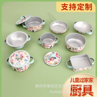 跨境宝宝玩具马口铁仿真茶具儿童过家家下午茶厨房组合厨具